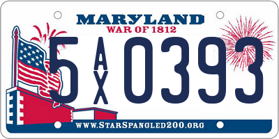 MD license plate 5AX0393