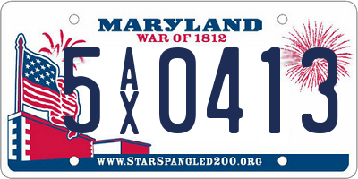 MD license plate 5AX0413
