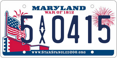 MD license plate 5AX0415