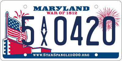 MD license plate 5AX0420