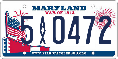 MD license plate 5AX0472