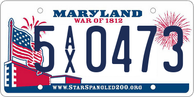 MD license plate 5AX0473