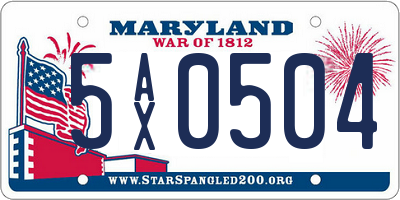 MD license plate 5AX0504