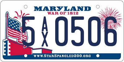 MD license plate 5AX0506