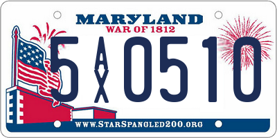 MD license plate 5AX0510