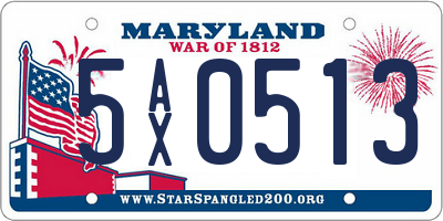 MD license plate 5AX0513