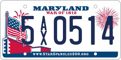 MD license plate 5AX0514