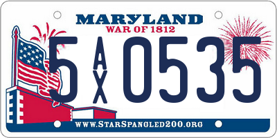 MD license plate 5AX0535