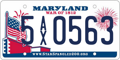 MD license plate 5AX0563