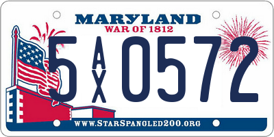 MD license plate 5AX0572