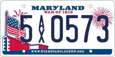 MD license plate 5AX0573