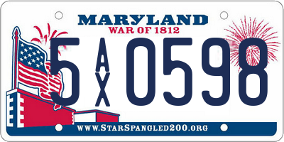 MD license plate 5AX0598