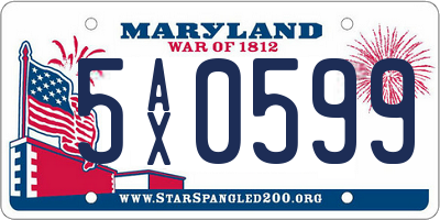 MD license plate 5AX0599