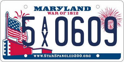 MD license plate 5AX0609