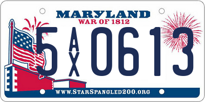 MD license plate 5AX0613