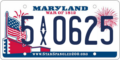 MD license plate 5AX0625