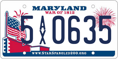 MD license plate 5AX0635