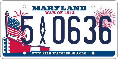 MD license plate 5AX0636