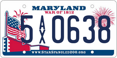 MD license plate 5AX0638