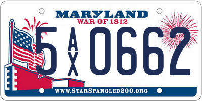 MD license plate 5AX0662