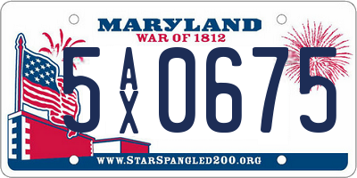 MD license plate 5AX0675