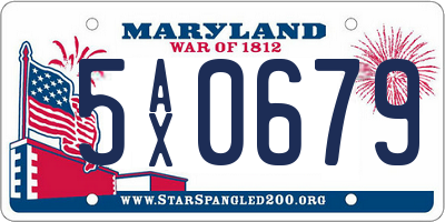 MD license plate 5AX0679