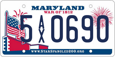 MD license plate 5AX0690