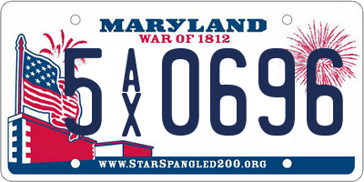 MD license plate 5AX0696