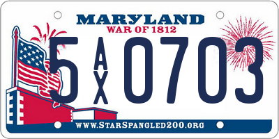 MD license plate 5AX0703