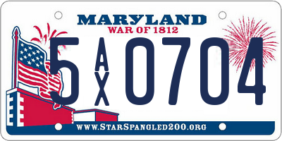 MD license plate 5AX0704