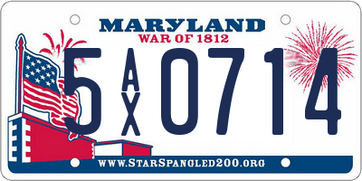 MD license plate 5AX0714