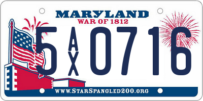 MD license plate 5AX0716