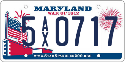 MD license plate 5AX0717