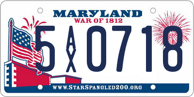 MD license plate 5AX0718