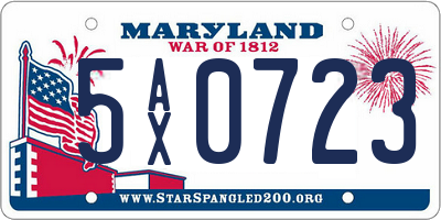 MD license plate 5AX0723