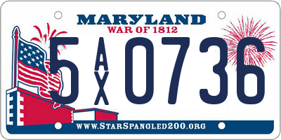 MD license plate 5AX0736