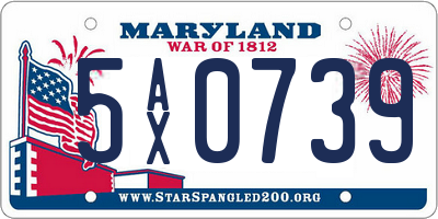 MD license plate 5AX0739