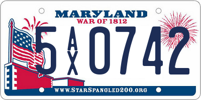 MD license plate 5AX0742