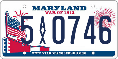 MD license plate 5AX0746
