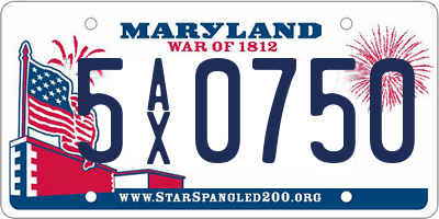 MD license plate 5AX0750
