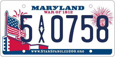 MD license plate 5AX0758