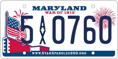 MD license plate 5AX0760