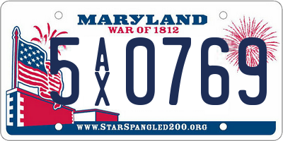MD license plate 5AX0769