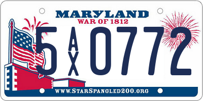 MD license plate 5AX0772