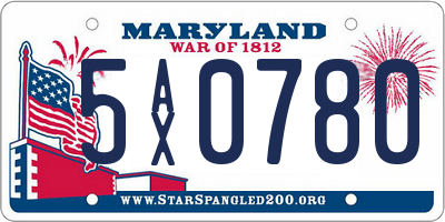 MD license plate 5AX0780
