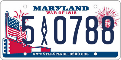 MD license plate 5AX0788
