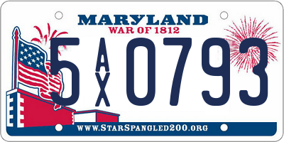 MD license plate 5AX0793