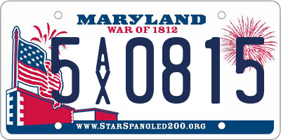 MD license plate 5AX0815