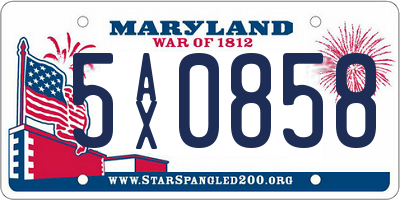 MD license plate 5AX0858