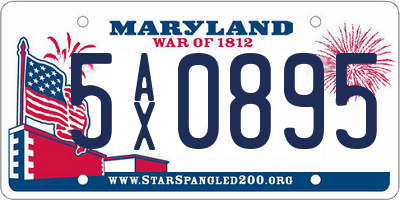 MD license plate 5AX0895